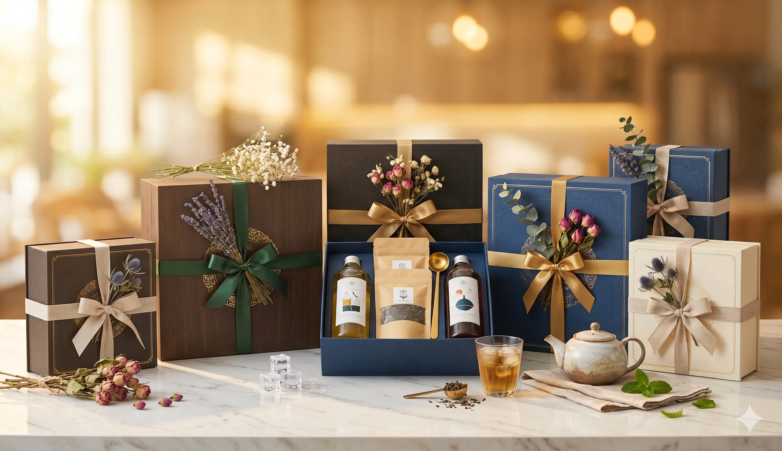 Sosia Tea gift collection — premium cold brew tea boxes beautifully packaged